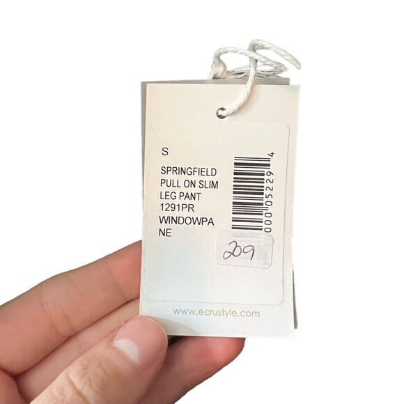 NWT! Ecru Springfield pull on pants in windowpane - Picture 3 of 10